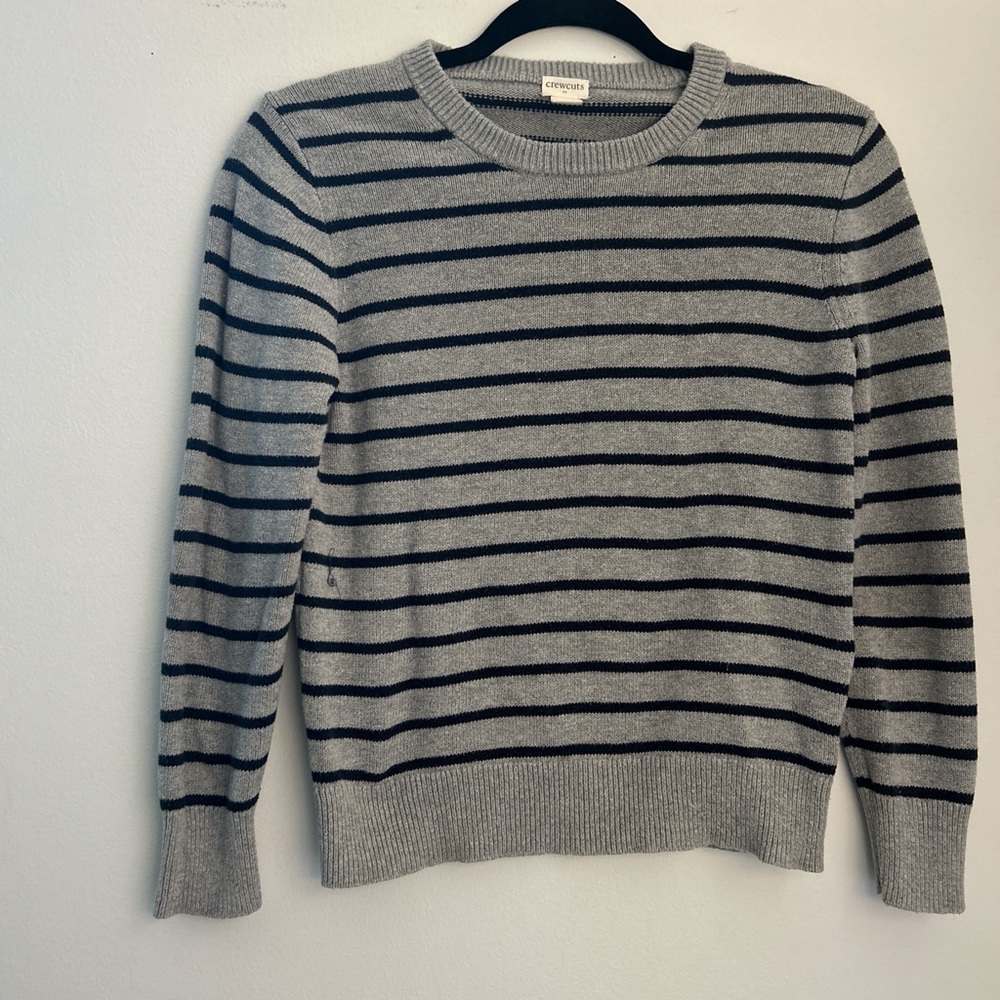 Crewcuts boy L(10-12) Gray and Black Striped Sweater